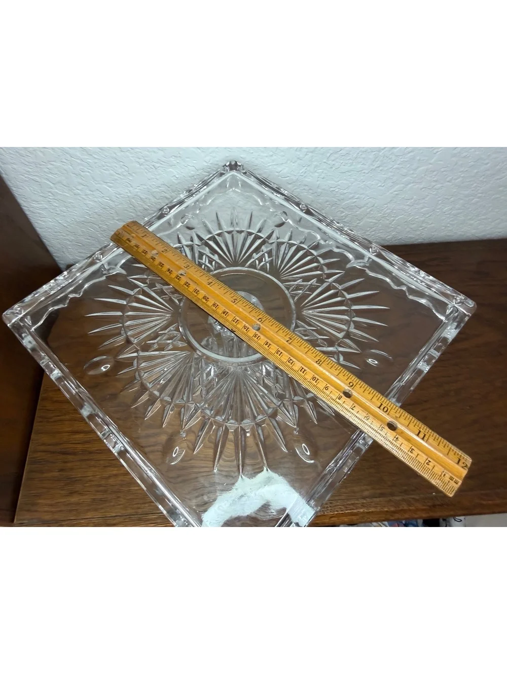 Shannon Crystal by Godinger Freedom Square Pedestal Cake Stand 10